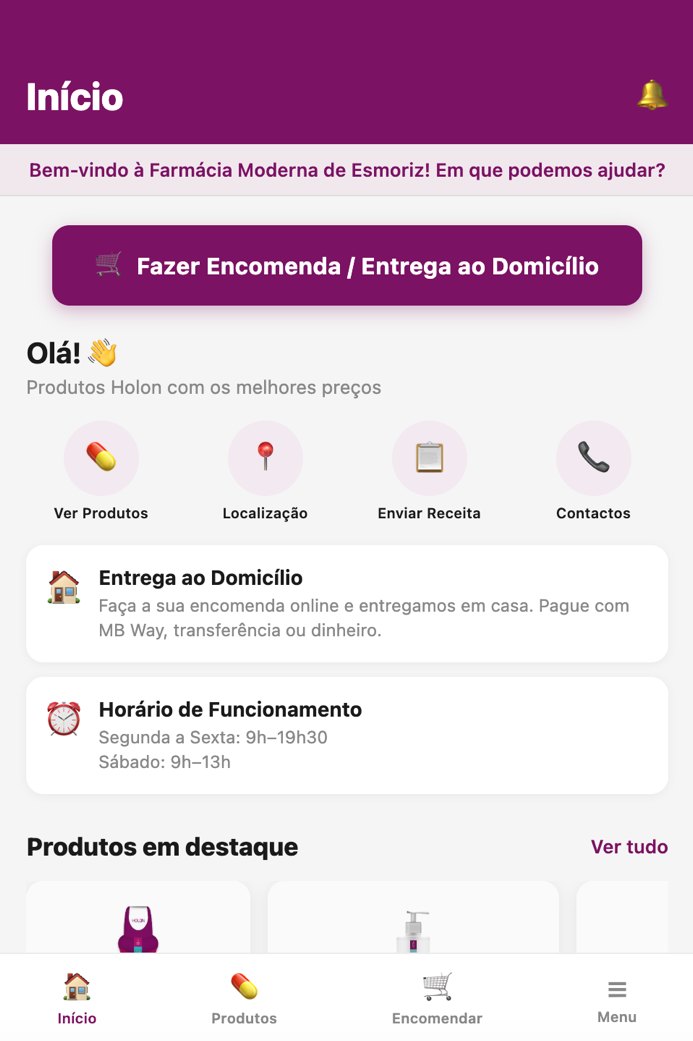 Pharmacy app home screen
